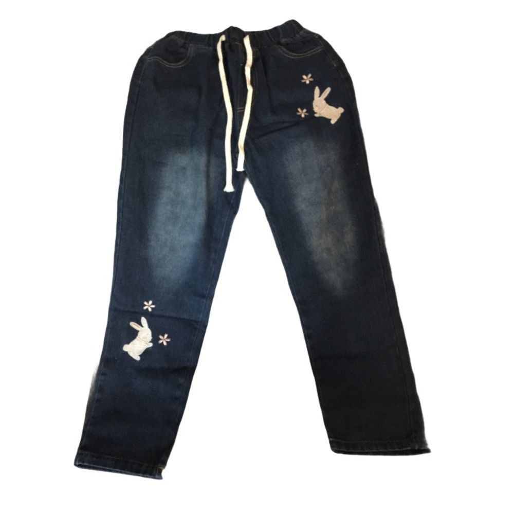 Rabbit Embroidered Straight Leg Jeans-New!! - Picture 2 of 9
